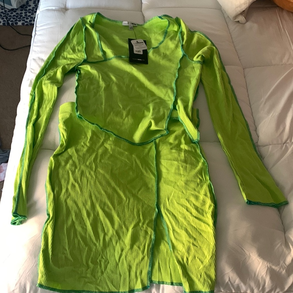 Fashion Nova set - lime green, NWT
